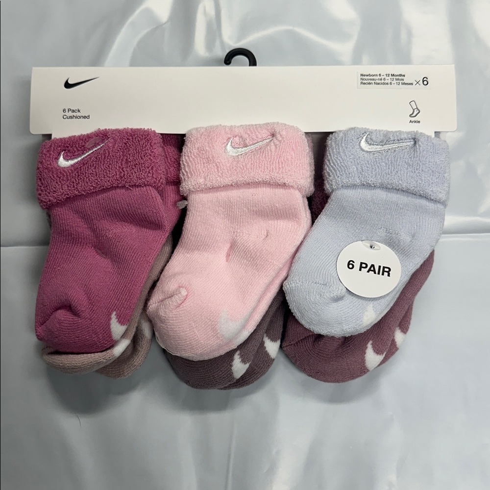 Nike Babies Ankle Sock Set - Pink and Lavender